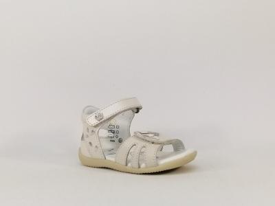 Sandale fillette cuir blanc  scratch en destockage KICKERS Bichetta