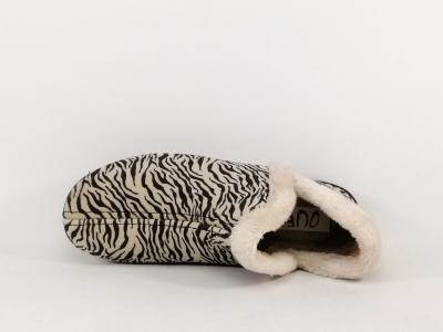 Chaussons montants femme tendance velours zebre original OUF ! mazard