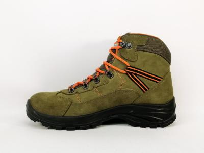 Chaussures randonnée homme montante cuir water resistant kaki destockage GARSPORT kamikaze mid