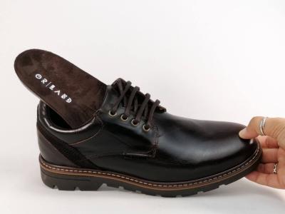 Chaussures de travail homme confortable résistante en cuir marron solide ORLAND 24123