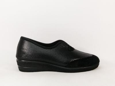 Pantoufle femme compensée noire tendance à pas cher ZEL'S 3221 souple