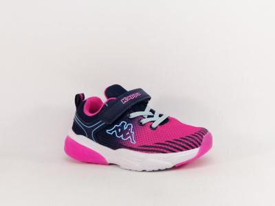 Basket sport fille tendance à pas cher destockage KAPPA logo djumi rose marine à scratch