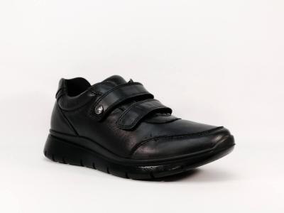 Chaussure femme en cuir noir  velcro IMAC 608080  Fabrication Italie