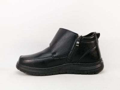 Chaussures montantes homme pas cher confortables noires à scratch SWEET'R gusteau pieds larges