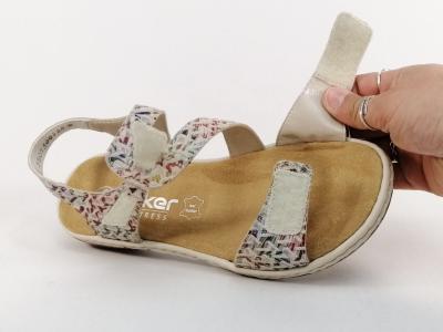 Sandale RIEKER 659C7 femme à scratch confortable tendance et souple cuir multicolore