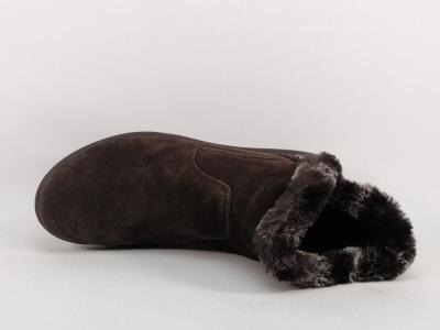 Bottines fourrées femme pieds larges et sensibles cuir marron destockage IMAC 455871 souple