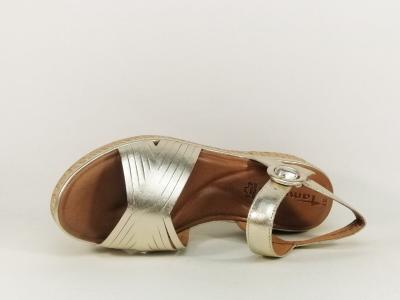Sandale femme TAMARIS 28219 chic et confortable à pas cher en destockage cuir or tendance