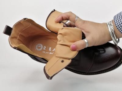 Bottine homme chic cuir marron de qualité ORLAND 25113 souple et confort double zip et lacets