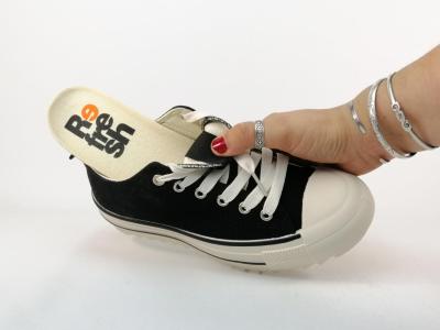 Basket femme toile noire confortable et tendance destockage REFRESH 172199