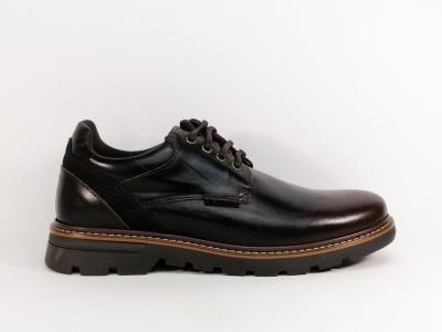 Chaussures de travail homme confortable résistante en cuir marron solide ORLAND 24123