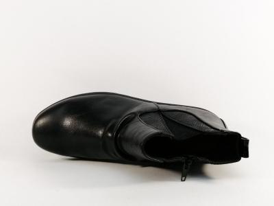 Bottines noires femme très souples et légères semelle cuir confort à pas cher SWEET'R dobby