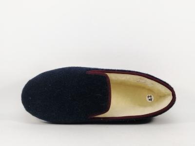 Charentaise homme made in France semelle feutre confort fourré laine BOSSI charentais marine