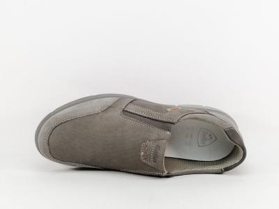 Chaussure homme sans lacets cuir gris confortable à élastiques en destockage IMAC GALLUS yann