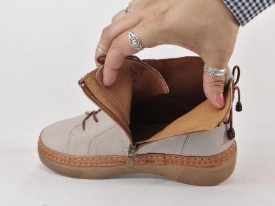 Bottines femme cuir souple originales et confortables PEDRO TORRES 7481VI gris camel