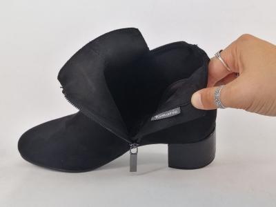 Bottines noires femme à talon chic et confortable TAMARIS 25354 suedine à pas cher