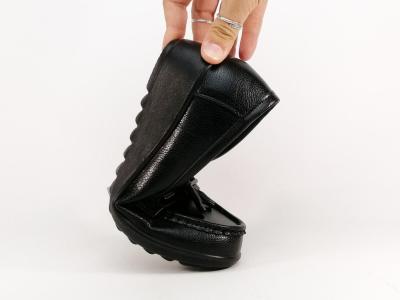 Mocassin femme confortable noir compensé semelle cuir à pas cher SWEET'R dexter