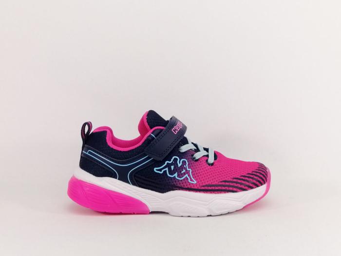 Basket sport fille tendance à pas cher destockage KAPPA logo djumi rose marine à scratch