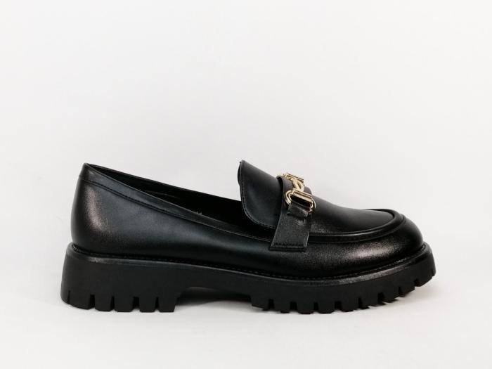 Mocassin noir femme grande taille confortable à pas cher CINK ME DMQ5-6 tendance