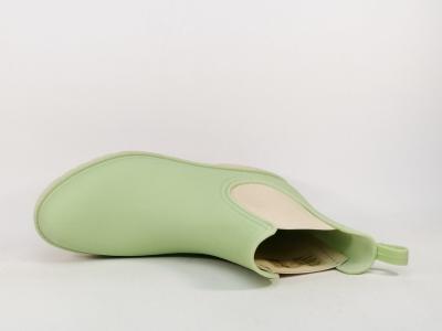 Bottines de pluie femme originales vert anis destockage MORAN'S xadette pas cher